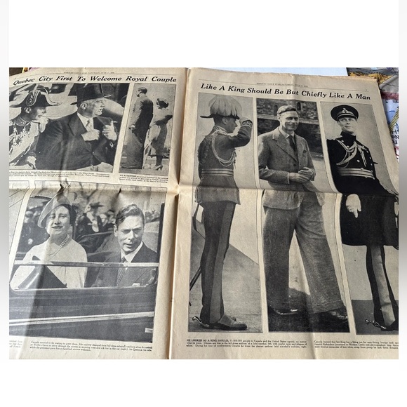 1939 Toronto Daily Star - (June17)
- Their Majesties
Triumphal Tour Newspaper - Picture 3 of 8